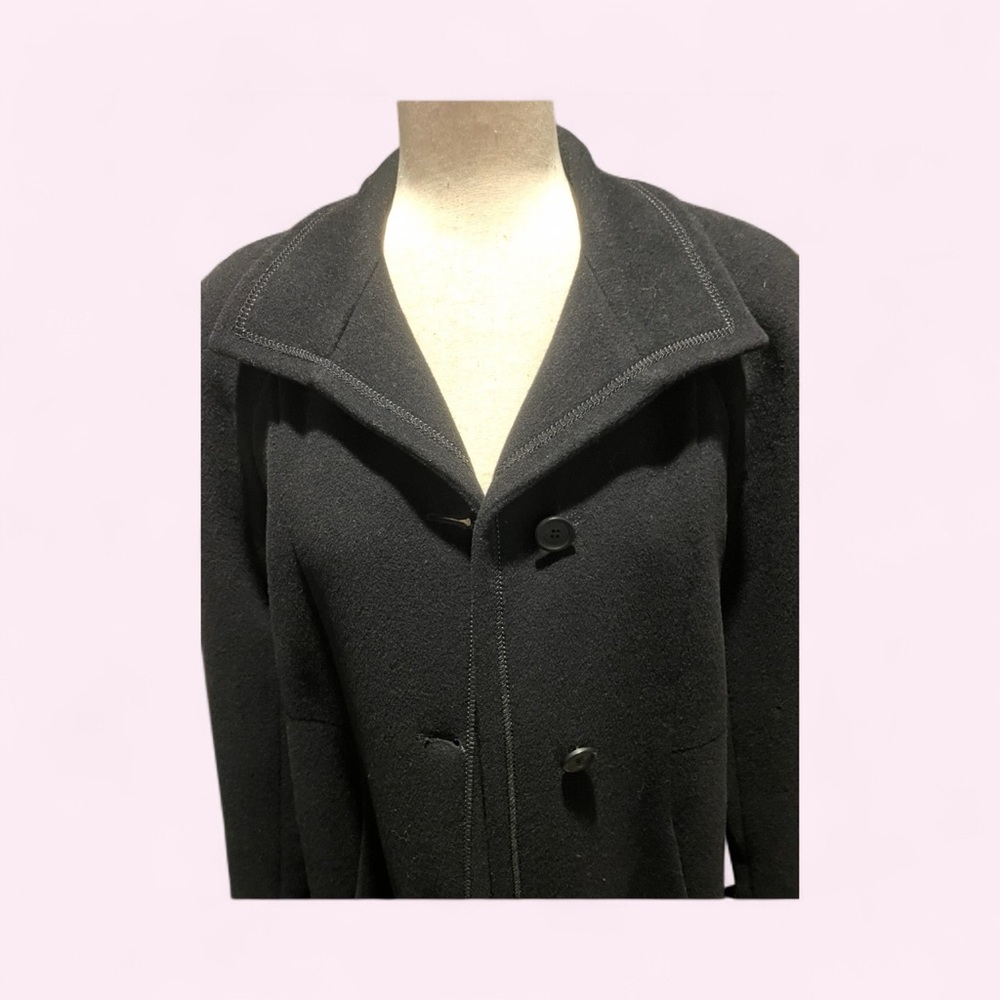 Steve by Searle Classic Black Cashmere Coat size 4-6 - Picture 8 of 14